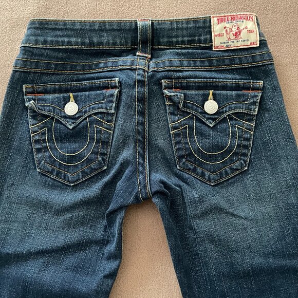 True Religion Vintage Y2K Joey Flared Jeans Medium Wash Blue 26 - Picture 3 of 7
